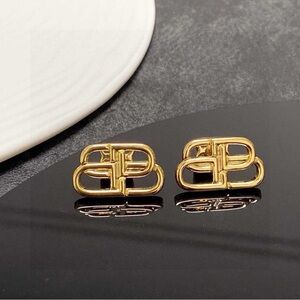 Balenciaga Gold Logo Earrings